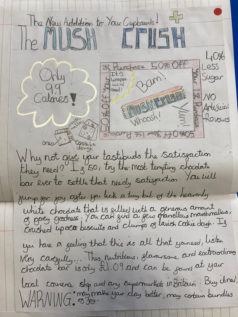StannesCVA's tweet photo. Miss Foley’s Class have had such a fun week this week! They have designed their own chocolate bars, written adverts to advertise them in Talk for Writing, designed the 3D packaging on Purple Mash and finally made them today! #hook #tfw #purposeforwriting #purplemash #messyfun https://t.co/C8CrIy1qE9