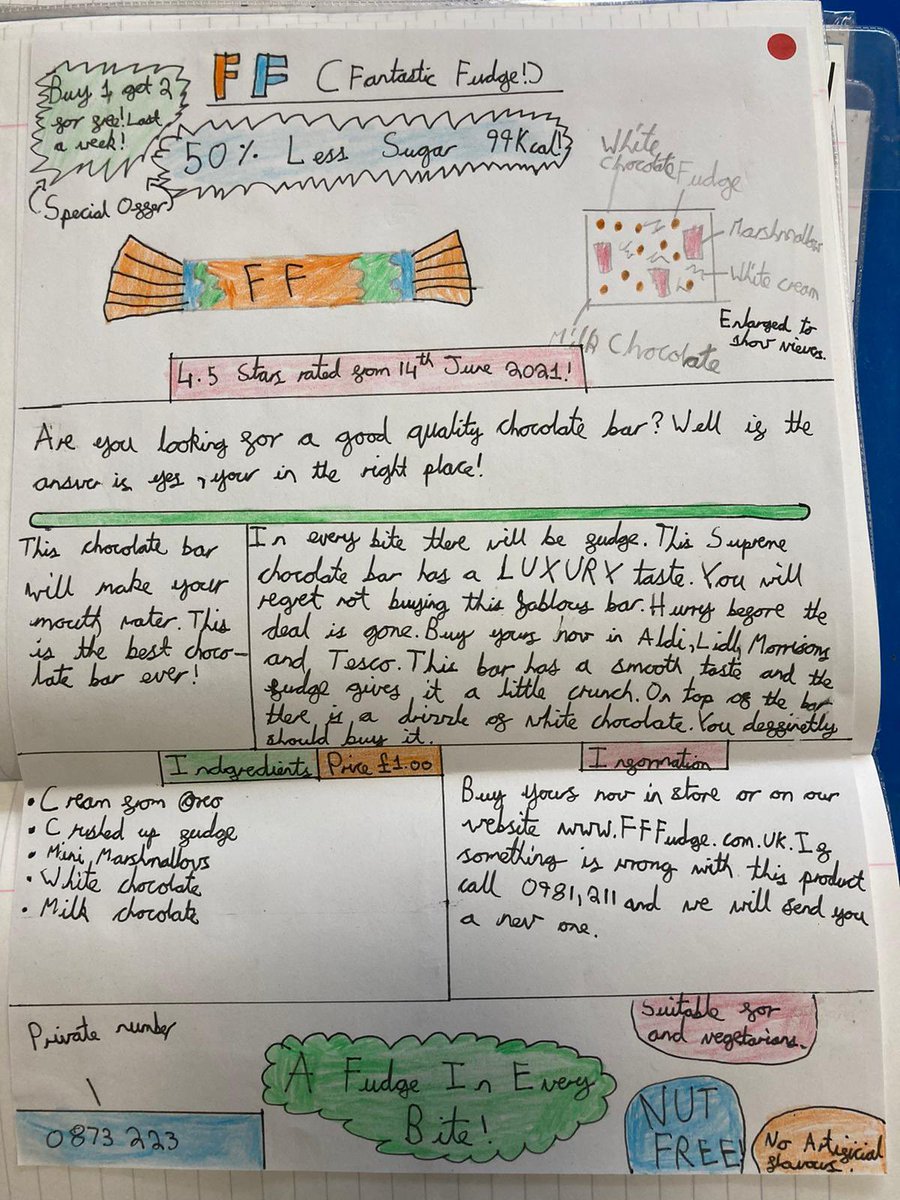 StannesCVA's tweet photo. Miss Foley’s Class have had such a fun week this week! They have designed their own chocolate bars, written adverts to advertise them in Talk for Writing, designed the 3D packaging on Purple Mash and finally made them today! #hook #tfw #purposeforwriting #purplemash #messyfun https://t.co/C8CrIy1qE9