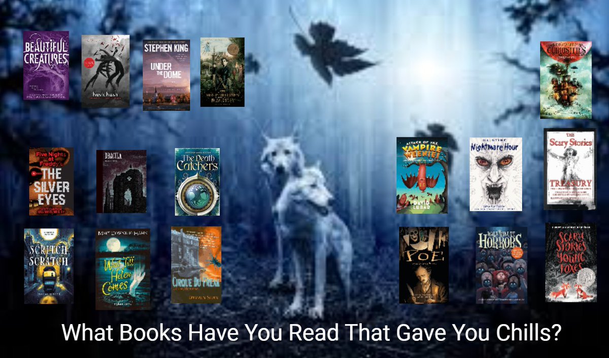 brownatwbms's tweet photo. Crowd-sourced ideas for spooky &amp; suspenseful books from this morning's chat, including short-story collections for those who like their chills in small doses. (Perfect for stormy nights like tomorrow!) @fcsmeti @WBMSprincipal @ayshafarooqi @wbms_pta #FCSSummerReadingForAll https://t.co/n13KjS5mYd