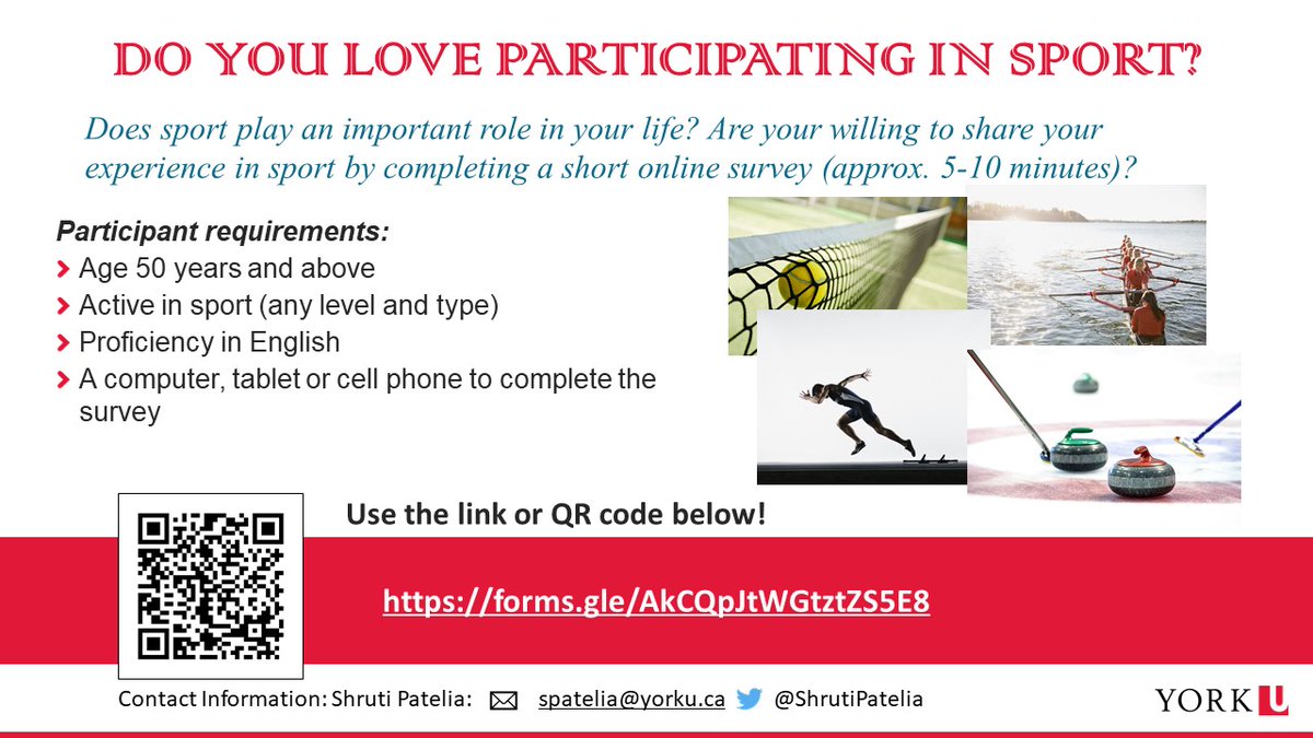 Help us measure the role of sport on development of psychosocial assets. Participate in this short 5-minute online research survey! To access it select the link below or use the QR code. All RTs are greatly appreciated!
forms.gle/AkCQpJtWGtztZS…