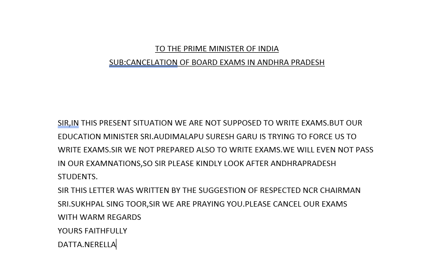 DattaNerella's tweet photo. sir please respond @PMOIndia @narendramodi @AdvMamtaSharma @ActivistSukhpal #cancelapboardexam2021 #cancelapexams2021 #CancelExamsSaveLives #cancelallstateboardexams https://t.co/d0zov0SKap