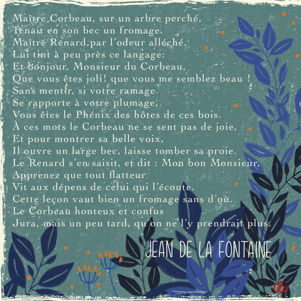 Check out these amazing artworks by Carole Hillman celebrating #LaFontaine400 with 
Le Corbeau et le Renard (1/2)