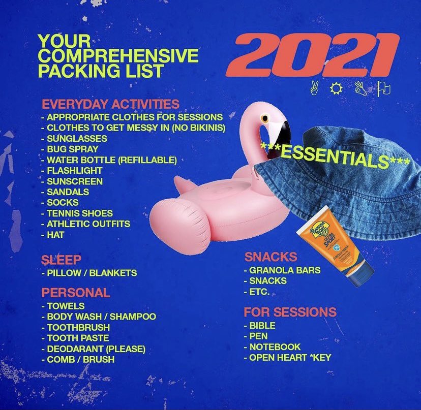 bold_yth's tweet photo. BOLD CAMP 2021 PACKING LIST: Here’s everything you’ll need to bring to camp! 🤟 Make that list and check it twice. 📝 Remember, each camper is allowed to bring ONE suitcase and ONE backpack! If you have anything questions feel free to DM us! https://t.co/Q2HSbC34fy