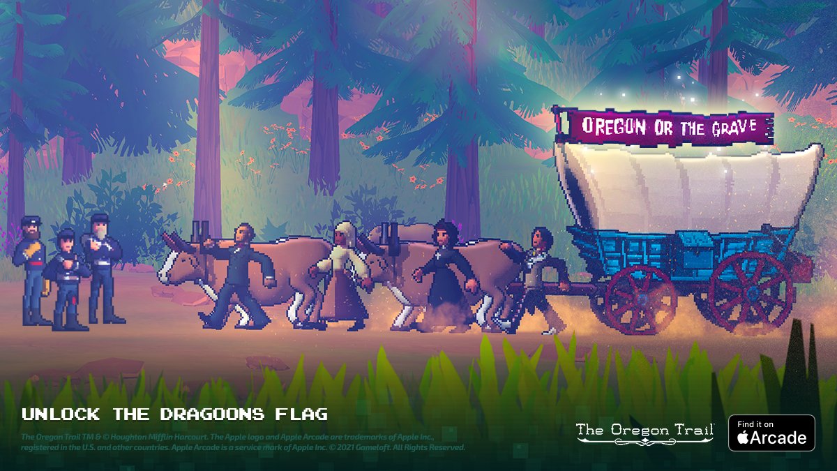 Gameloft on Twitter: "#OregonTrail Game Tips: Recruit all 10 Dragoons  during the Peoria Party quest to unlock the 'Oregon or the Grave' flag for  your wagon! Play @OregonTrail on @AppleArcade: https://t.co/VK1dqMWrtI  https://t.co/4UK4GiIcJJ" /