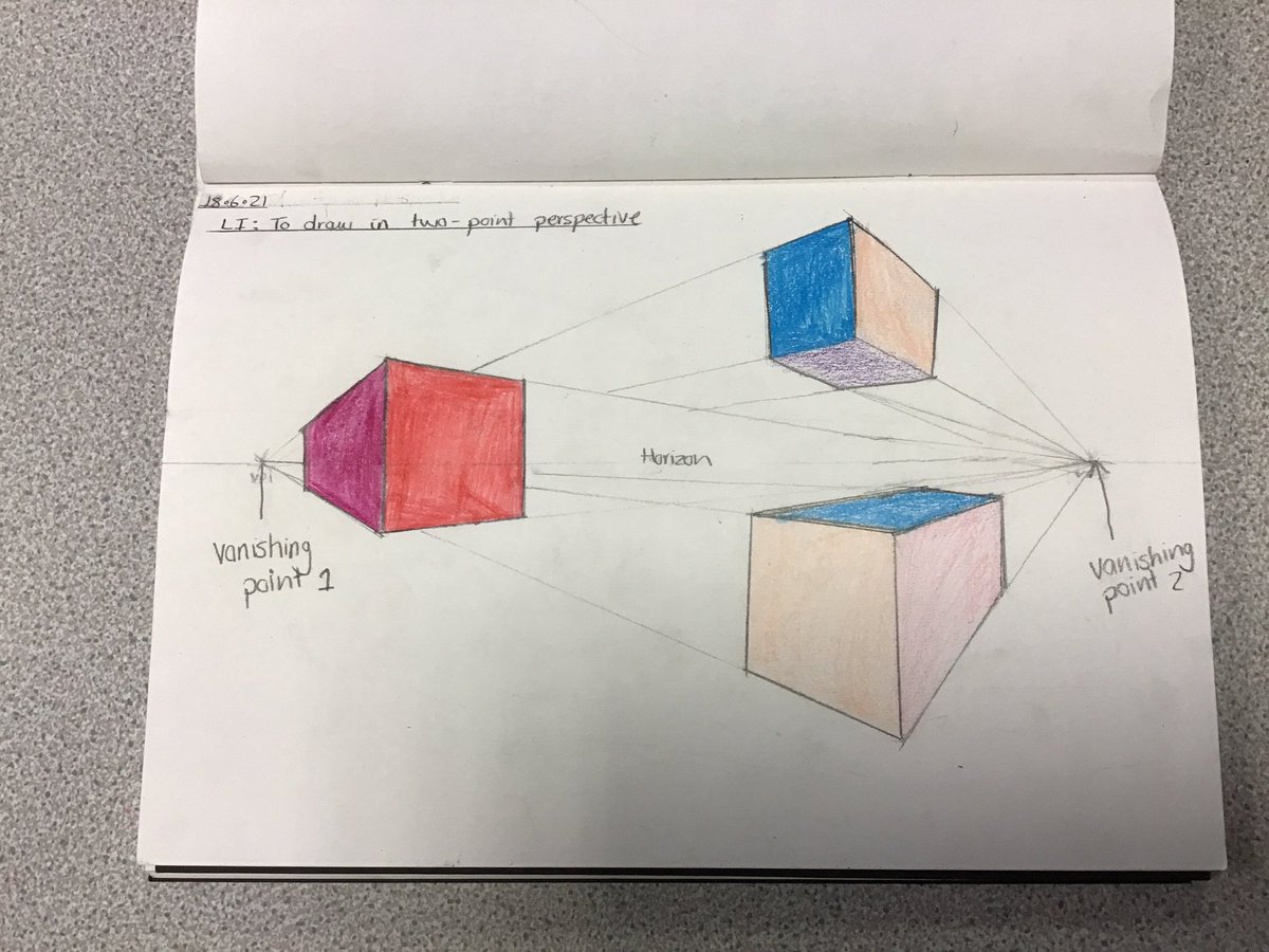 ABCPschool's tweet photo. #56W #abart In art this term, we are learning about perspective. We've made an excellent start in learning how to make a 2D drawing look 3 dimensional. https://t.co/ihxvnQzP4U