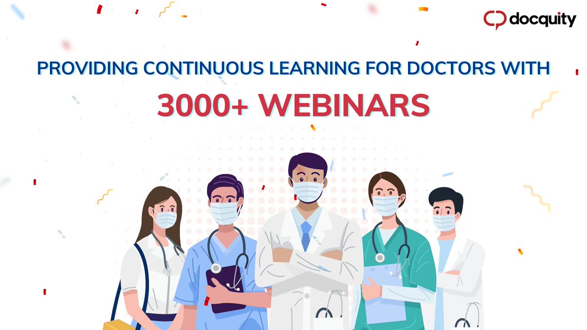 Docquity's tweet photo. We are proud to announce that we have been able to organise 3000+ webinars focussing on continued professional development of doctors. We take our core value of providing continual learning platform for doctors with utmost intentness.
#doctors #docquity #network #professionals https://t.co/CQDWbNfcrI