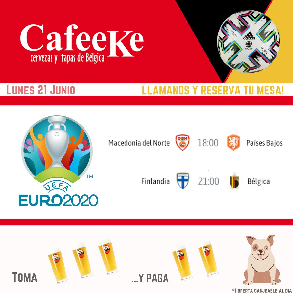 Reserva ya tu mesa para los partidazos del lunes !!