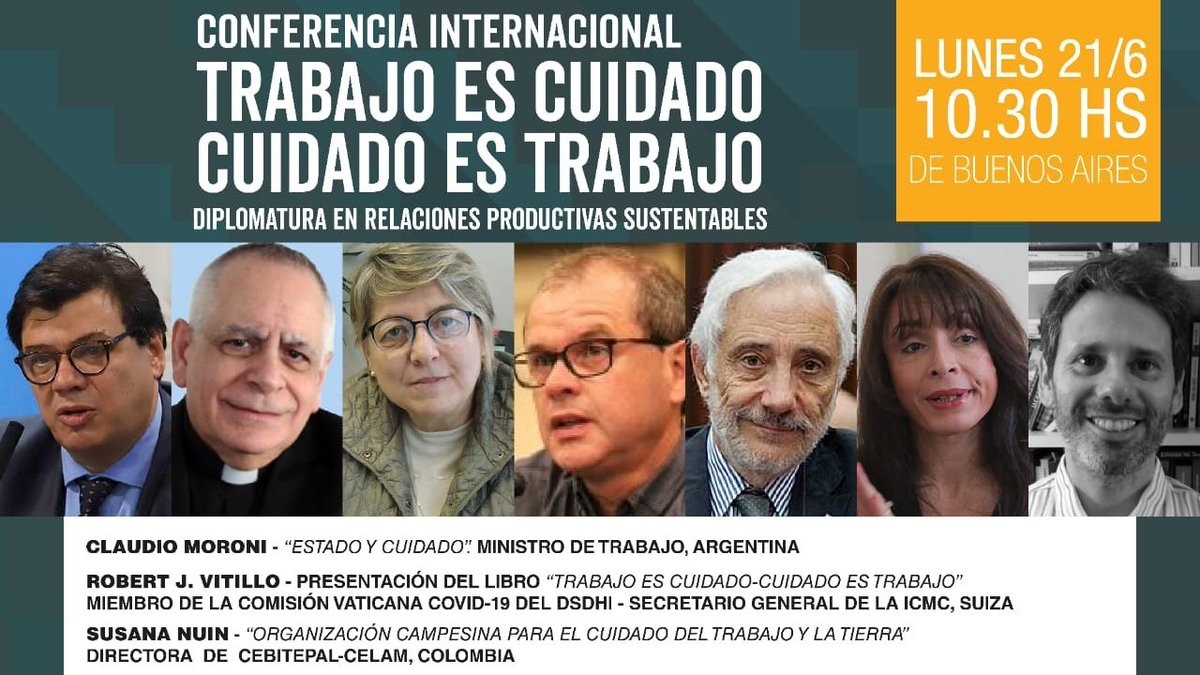 futuro_comun's tweet photo. 📢Este lunes 21 a las 10:30hs realizaremos la conferencia internacional TRABAJO ES CUIDADO-CUIDADO ES TRABAJO, junto a Claudio Moroni Min. de Trabajo, Ernesto Villanueva (UNAJ), Robert Vitillo (ICMC), Susana Nuin (CEBITEPAL-CELAM)

🔴YouTube LIVE:
https://t.co/txAwptyZja https://t.co/SO1qokKRr1