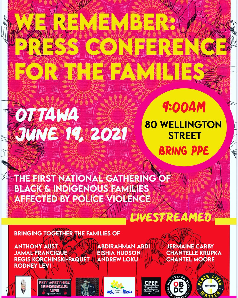 Join us tomorrow at 9am EST #JusticeForTheFamilies #BlackLivesMatter #JuneTeenth2021 #Juneteenth #IndigenousResurgence