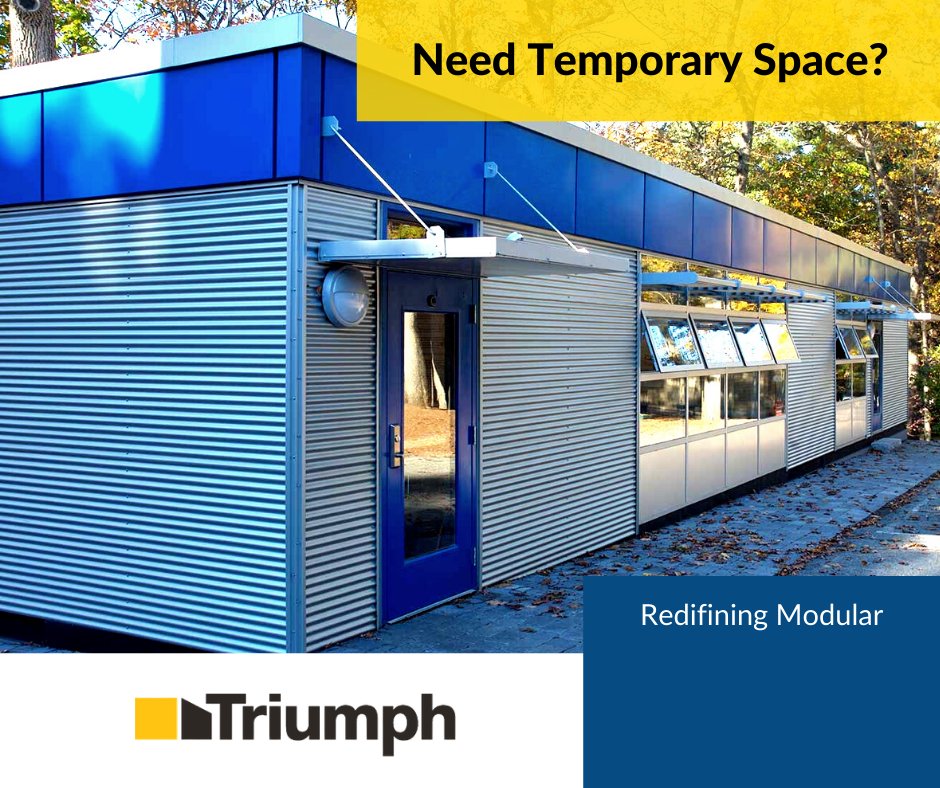 triumphmodular's tweet image. If a permanent space isn&apos;t necessary for you, Triumph offers temporary modular buildings to suit your specific space needs. Check out our floor plan library: hubs.ly/H0QyCVd0  #redefiningmodular #modularbuilding #rethinkmodular #classrooms #officespacedesign