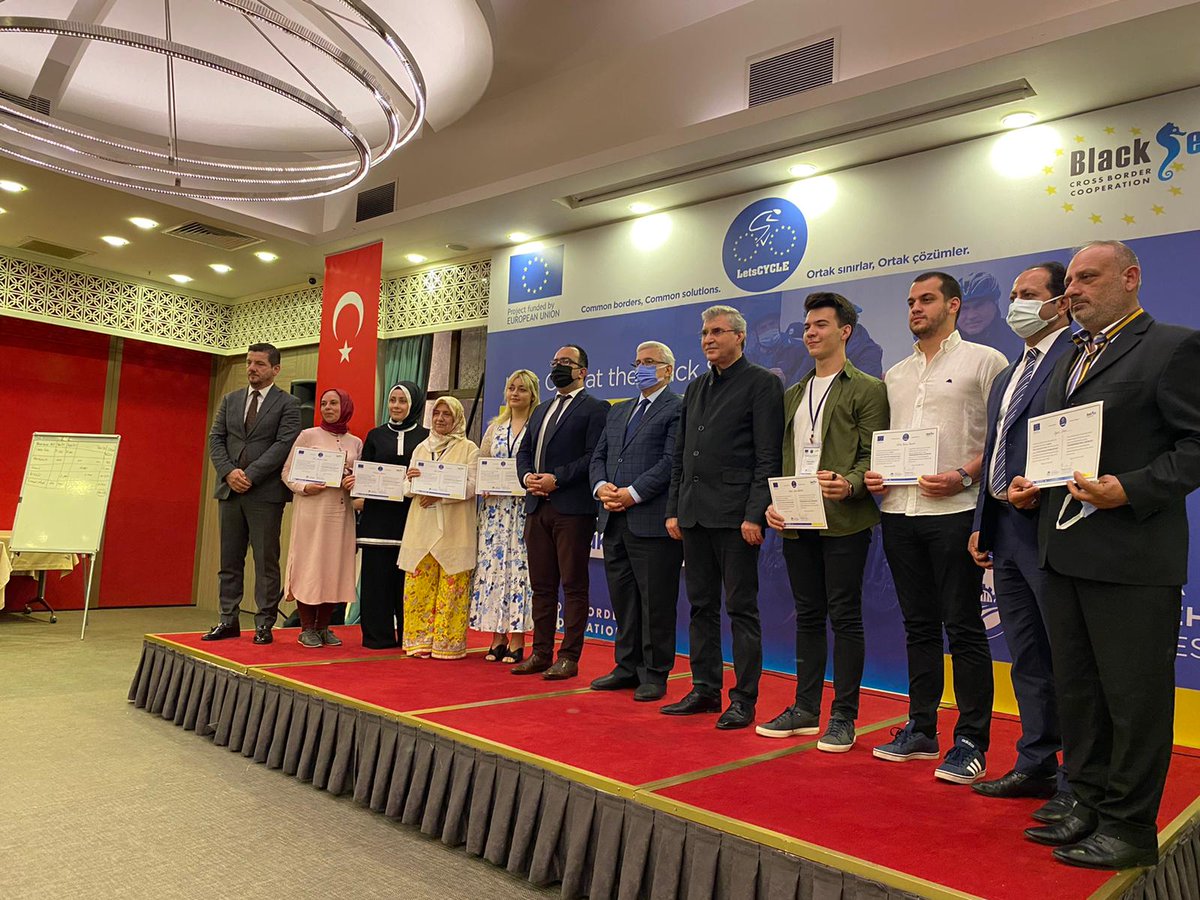 Letscyclecbc's tweet photo. Closing ceremony for Training and Mentoring Activities for "Let's Cycle at the Black Sea /LetsCYCLE" project was held with the participation of  Metropolitan Mayor Mr. Ekrem YÜCE on 18.06.2021 in Sakarya/Turkey.

#LetsCYCLE #EU #CBC https://t.co/yFgiImSPDZ