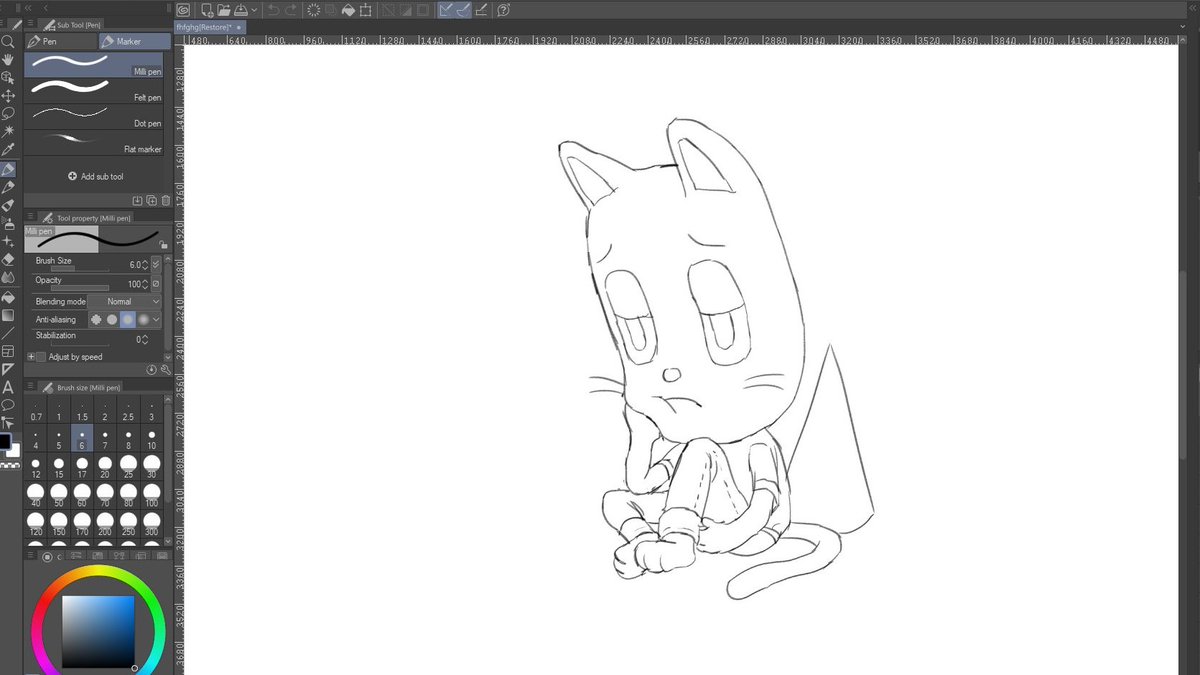 i didnt know csp instantly opens your most recently open canvas so i opened it to see this looser sitting by his damn self😭
