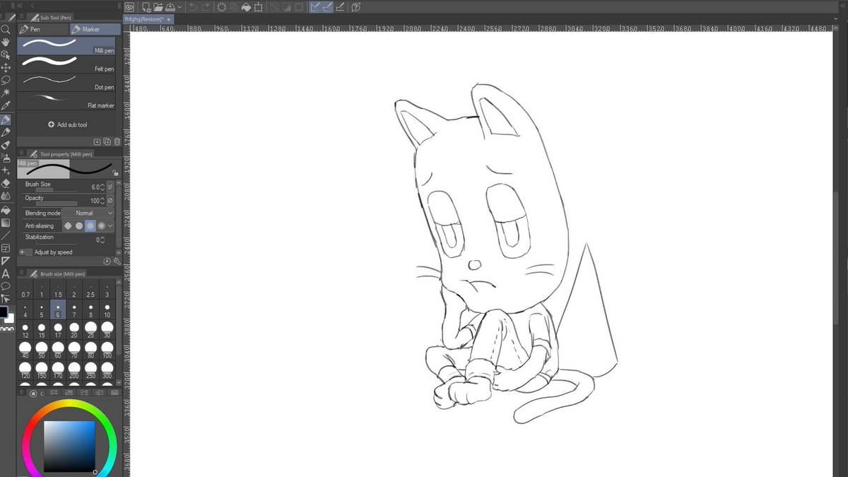 i didnt know csp instantly opens your most recently open canvas so i opened it to see this looser sitting by his damn self😭 