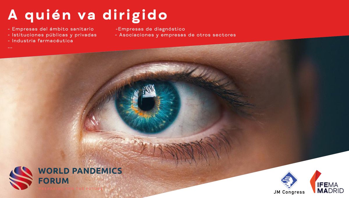 En #WorldPandemicsForum contaremos con expertos a nivel mundial en #SaludPública, profesionales sanitarios, investigadores, directores de salud, expertos de catástrofes y situaciones críticas.

Asistir a WPF es la oportunidad de networking con todas estas entidades.