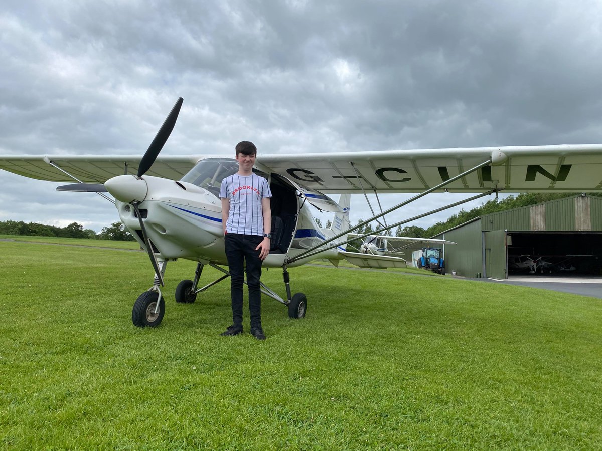 I'm sure everyone will join Ethan Sherry in sending a Massive Happy Birthday and Congratulations to Capt Nathan Taggart.  First Solo Flight in the Bag at 16 years old, the youngest solo pilot in the UK🎉👨‍✈️ 😃 #youth #flying #pilot #solo #BMAA