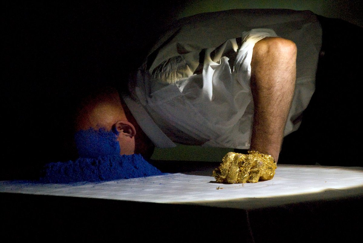 IMMAIreland's tweet photo. Today’s #YourNationalCollection spotlight is on performance artist Nigel Rolfe and his artwork ‘European Dream’, 2009. #IMMA30 https://t.co/eAVdBbd9wL
