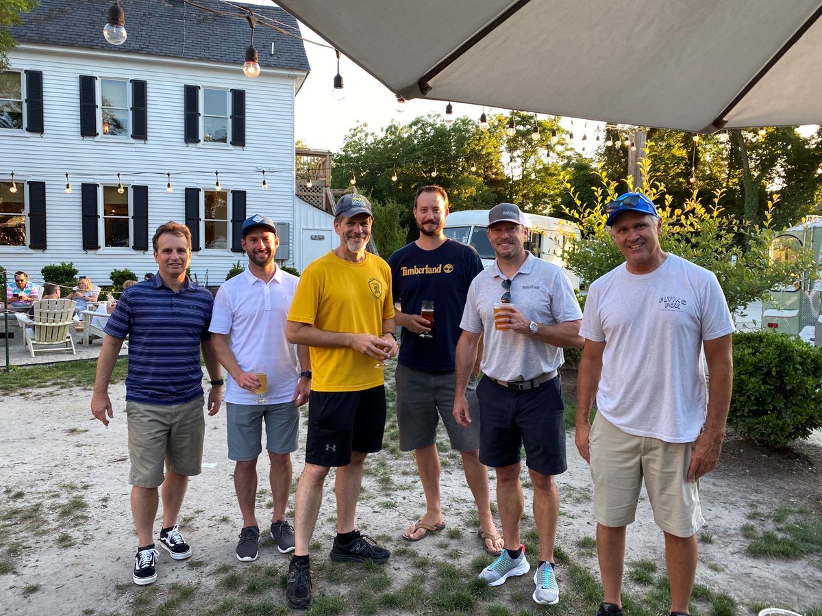 MarathonIT's tweet photo. Our Marathon Golf League got some summer fun started yesterday with an after work outing to Honey Bee Golf Course and Back Bay Farmhouse Brewery! Have a great weekend everyone! ☀️

#TodayAtMarathon https://t.co/3FrMtNBBAn