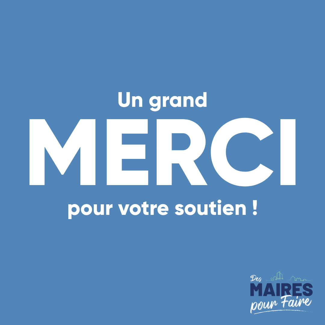 Nous souhaitions vous dire un grand merci, pour votre soutien, votre présence. Nous vous donnons rendez-vous dimanche ! 💪
Les Maires pour Faire