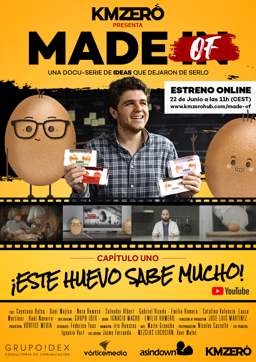🎞ESTRENO "Este huevo sabe mucho" el capítulo 1 de MADE OF, la primera serie del mundo sobre emprendedores del sector #food
📅Martes 22/06 - 11h (CEST) 
Descubre cómo se ha desarrollado la #startup que está revolucionando el 🥚🍳 <a href="/koroko_es/">Koroko</a> <a href="/cayebelso/">Cayetano Belso</a>  
👉kmzerohub.com/made-of