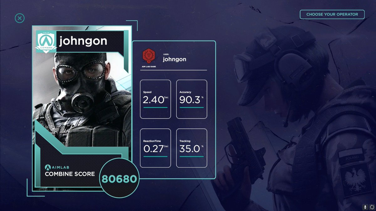 champsforge's tweet image. 🎁RARE AUG Aimlab Skin (x5) GIVEAWAY!!🎁

We hosted an internal competition and this was @johnadel98 's best player card score!💥

Steps:
👉 Reply here with your own player card with the hashtag #BuildingChampions 
👉 Follow @Aimlab &amp;amp; @R6TMs 
👉 Retweet

#R6TM #ad