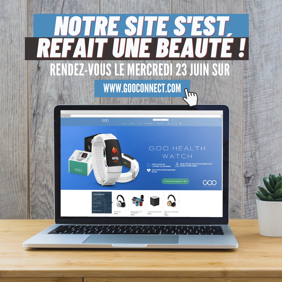 Gooconnect's tweet image. C’est la semaine des bonnes nouvelles ! 🥳

Notre site web évolue et s’actualise dans quelques jours ! 🥳

Rendez-vous mercredi prochain pour le découvrir. Nouvelle ergonomie, nouvelle catégorie de produit avec la rubrique « bonnes affaires ». 

👉 gooconnect.com 🖱