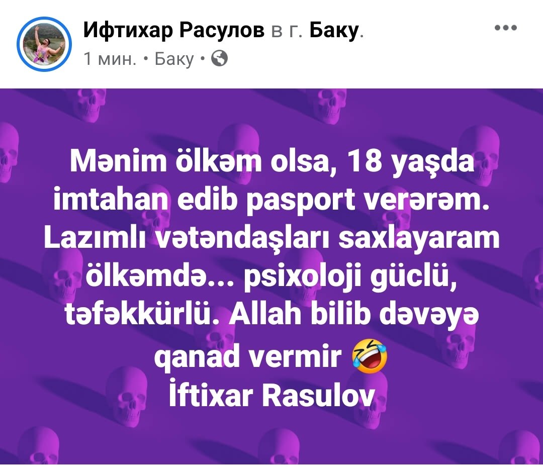 Bəs siz neyniyerdiz? 🤣🤣<a href="/iftixarrasulov/">İftixar</a>