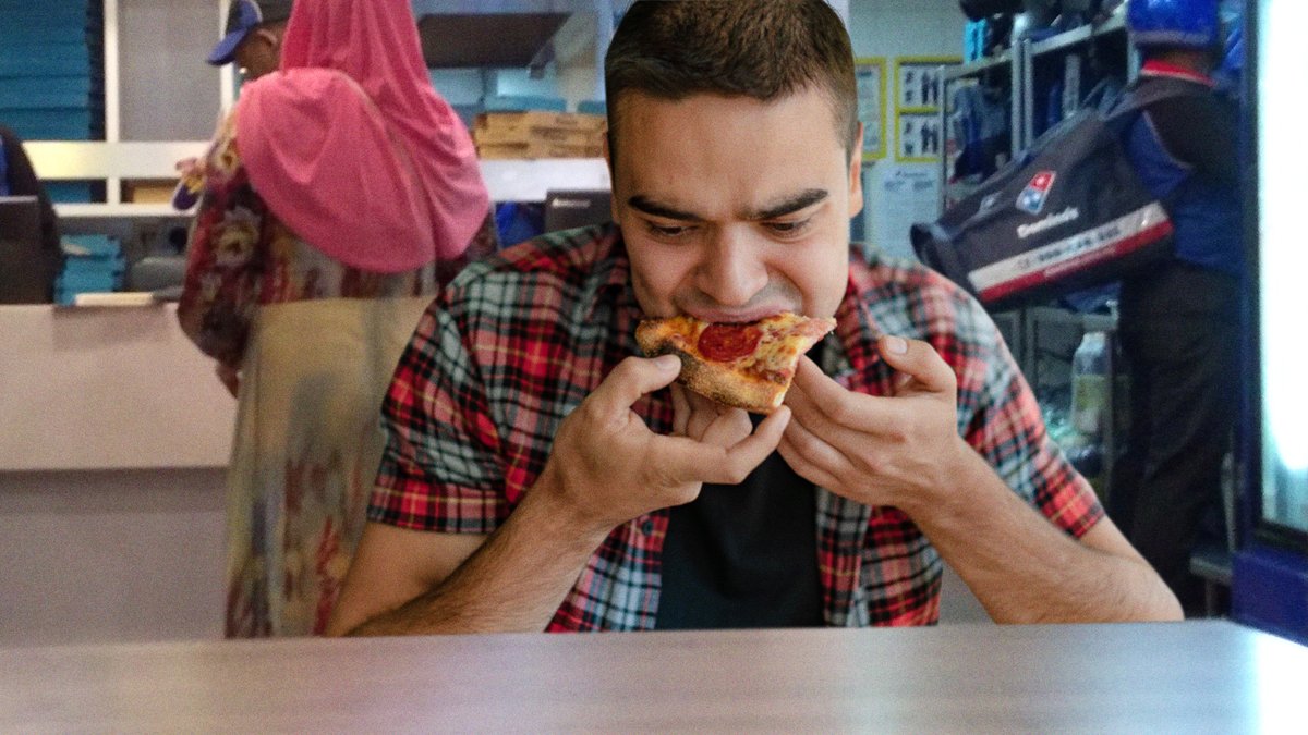 TheOnion's tweet photo. Domino’s Officially Reopens Single Pathetic Little Booth For Dine-In Orders https://t.co/zUf0afNv9u https://t.co/DC8RPTvUXp