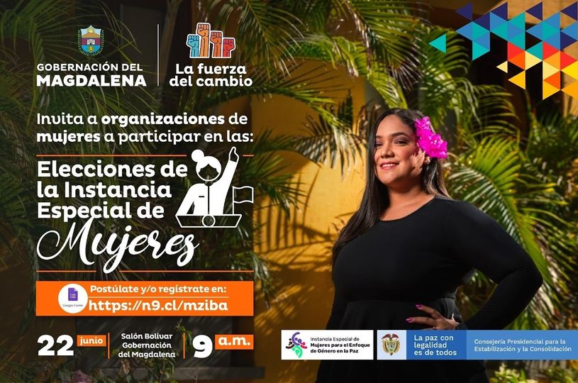PerlaCaribe's tweet photo. 🚨 #ATENCION🚨Este 22 de junio en las instalaciones de la Gobernación del Magdalena se llevará a cabo la Asamblea de Elecciones de la Instancia Especial de Mujeres. @carlosecaicedo 
Las interesadas en postularse deben registrarse a través del link: https://t.co/ckDrWmLcLq https://t.co/8ERyucQMv5