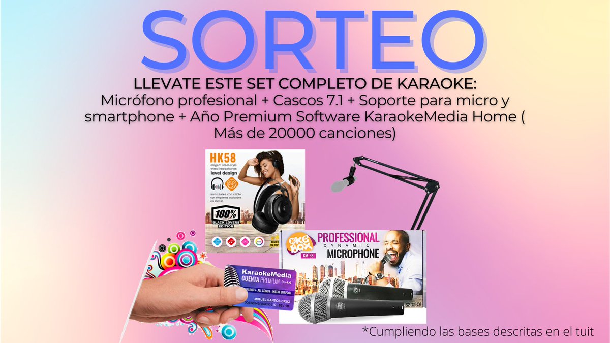 ¿Quieres tener un set de karaoke completo? Solo tienes que seguir estos pasos⬇️
- Síguenos en Instagram
- Comenta en Instagram a tantos amigos como quieras
- Síguenos en nuestro canal de YouTube
Un único ganador que anunciaremos el día 16 de Julio
de 2021 #sorteo #chollo #Karaoke