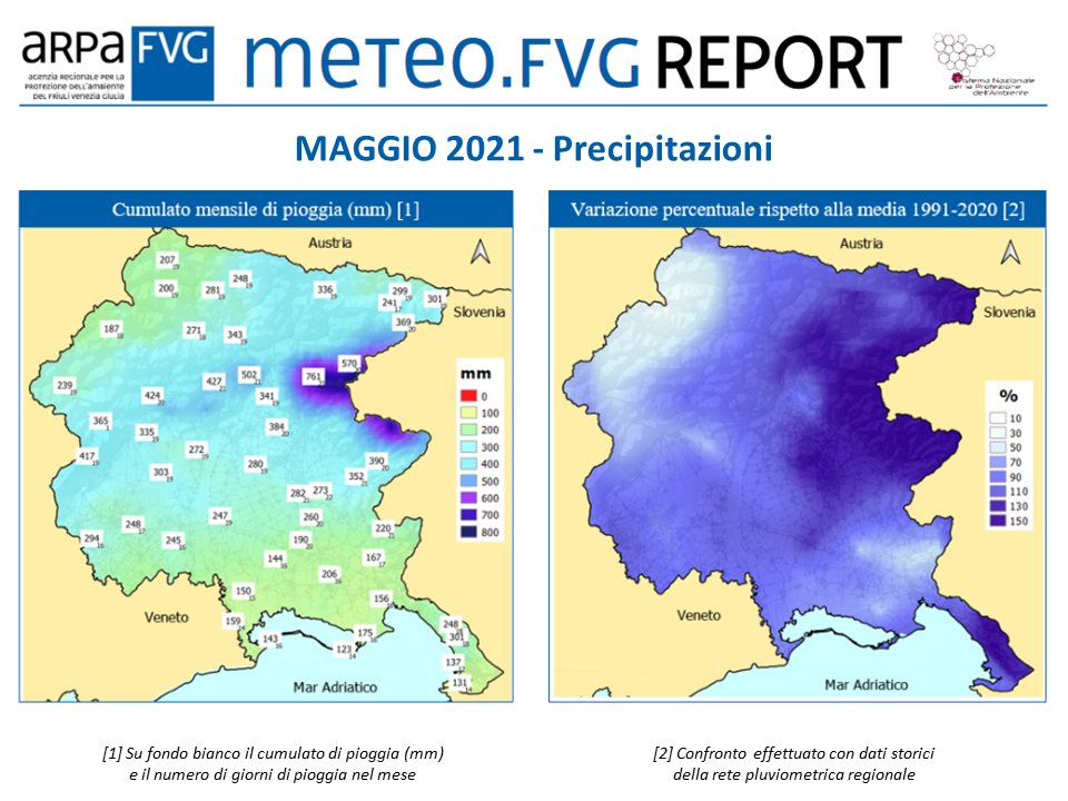 ARPAFVG's tweet photo. @ARPAFVG #Osmer ha pubblicato il report mensile meteo.fvg di maggio 2021: andamento meteoclimatico in #FVG con resoconto di situazioni/eventi #meteo, caso #temporali del 7/5, mappe, grafici, tabelle e meteogrammi https://t.co/pXtjZfSeW3 Sintesi in news: https://t.co/fC09ZcQiRP https://t.co/phuMLq59h6