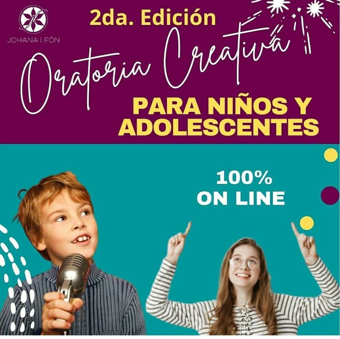 tomamoscoaching's tweet image. Curso On Line de #Oratoria Creativa para #niños y #adolescentes. 
7 clases en vivo + Grabaciones + Guías de ejercicios + Material de apoyo en PDF + Acompañamiento personalizado + Certificado de participación. Todo por tan solo 20$ . Inscripciones abiertas. Inf: +58 424-117.34.70