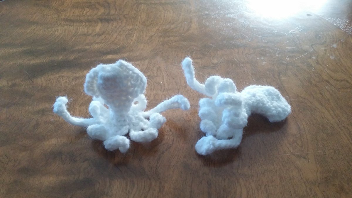 PaulaJohanson's tweet photo. @funkminister @scifri Cool! I'm celebrating #CephalopodWeek by promoting my new book #ScienceCritters which has knitting & crocheting patterns to let you make your very own squid or octopus or seaslug! Preorders available now at https://t.co/t5LFDOdrs6 https://t.co/1CrHffVnI6