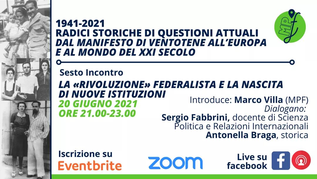 🎙 Domenica discutiamo di "RIVOLUZIONE FEDERALISTA" nel nostro ciclo sull'80° di #Ventotene!

➡ Saranno con noi: Sergio Fabbrini (<a href="/UniLUISS/">Luiss Guido Carli</a>) e Antonella Braga (MPF)

📣 Per partecipare direttamente al dibattito su zoom occorre iscriversi su Eventbrite: eventbrite.it/e/la-rivoluzio…