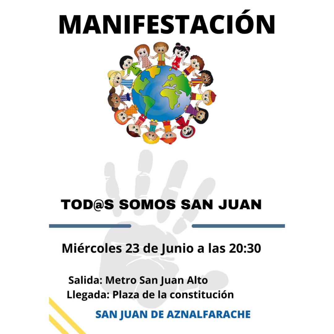 _JSASanJuan's tweet photo. ‼️El próximo miércoles (23 de Junio) tenemos una cita con nuestro pueblo‼️

📌 Os esperamos a las 20:30 horas en el Metro de San Juan Alto.

🔵🟡Tod@s Somos San Juan
#SanJuandeAznalfarache #JSASanJuan https://t.co/8saT5fdDdg