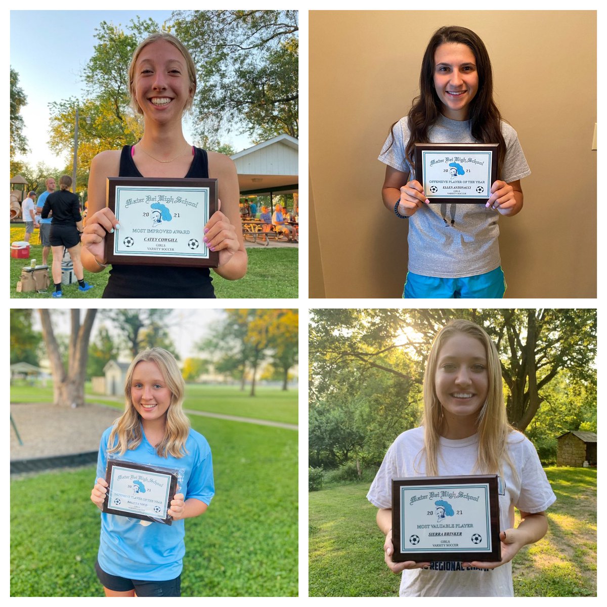 materdeisoccer2's tweet photo. Congrats to our following #LadyKnights season award winners!

Most Improved- Sophomore Catey Cowgill

Offensive POY- Senior @ellenantonacci 

Defensive POY- Freshman Brianna Noud

MVP- Junior @sierrabrinker https://t.co/CWM7HWbKZA