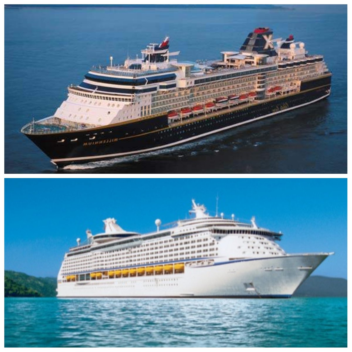 CruiseGuy's tweet photo. Here's some good news... both @CelebrityCruise #CelebrityMillennium and @RoyalCaribbean #AdventureoftheSeas with fully vaccinated American passengers sailing from St Maarten and Nassau have ZERO Covid cases reported after testing on last day of current cruises! https://t.co/lTejBmujkR