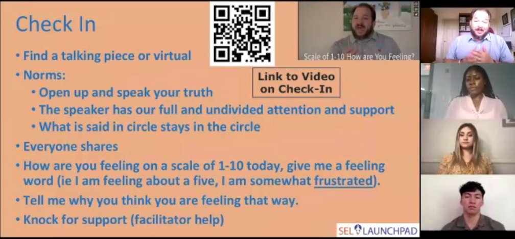 caselorg's tweet photo. Keeth Matheny @Coach_Rudy shares how to do an #SEL activity, the Check-In. 

Did you miss today's webinar? A recording is coming soon! In the meantime, check out recordings of past webinars:  https://t.co/NxZvIJg3FM https://t.co/GoEiNOeQKm
