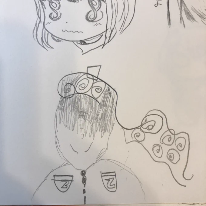 娘が俺に影響を受けて描いたであろう絵
唇のくっついてるところの線を省略してるの俺よりテクいな 