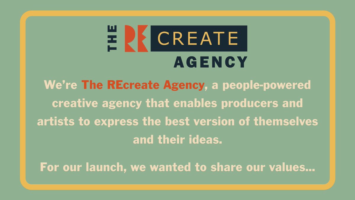 LAUNCHING TODAY - The REcreate Agency! We're a new multidisciplinary creative agency that develops the potential in independent artists, producers &amp; projects... 
recreate-agency.co.uk
