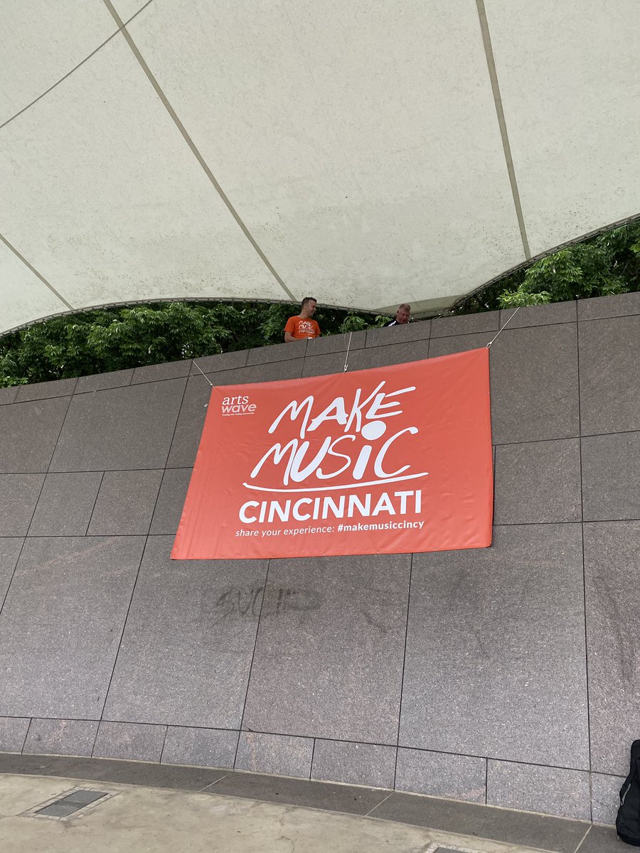 Ready at <a href="/SawyerPoint/">Sawyer Point</a>! Thank you <a href="/CincyParks/">Cincinnati Parks</a> for going out in the rain with us. #MakeMusicCincy