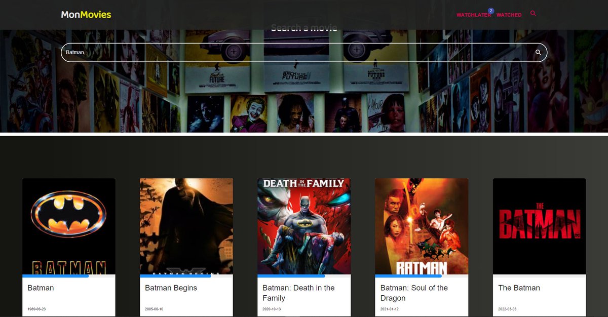 creativechaos_8's tweet photo. Today I updated my previous project MonMovies - A movie watchlist website. Added few more features. Check out the website on https://t.co/brP259Cv1G
LinkedIn - https://t.co/pKdFp4UbNm

#FrontEndDevelopment #webdesign #webdeveloper #CodeNewbie #webdevelopment #React #Redux #nodejs https://t.co/XOQ5zJrhdB