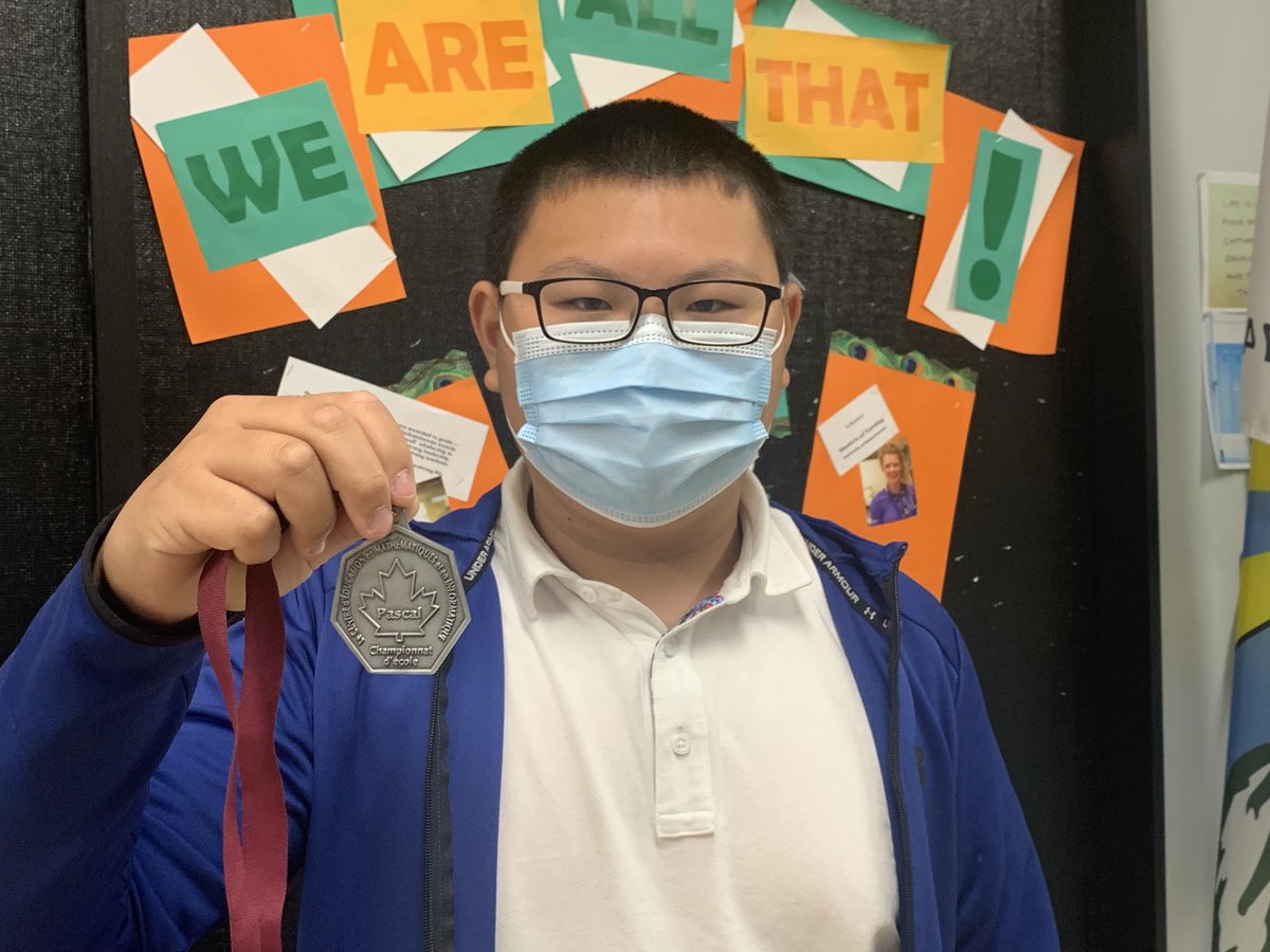 Congratulations to Yihe on your certificates of distinction in the ⁦<a href="/UWaterloo/">University of Waterloo</a>⁩ math competitions this year! Great job! #science #math #learning