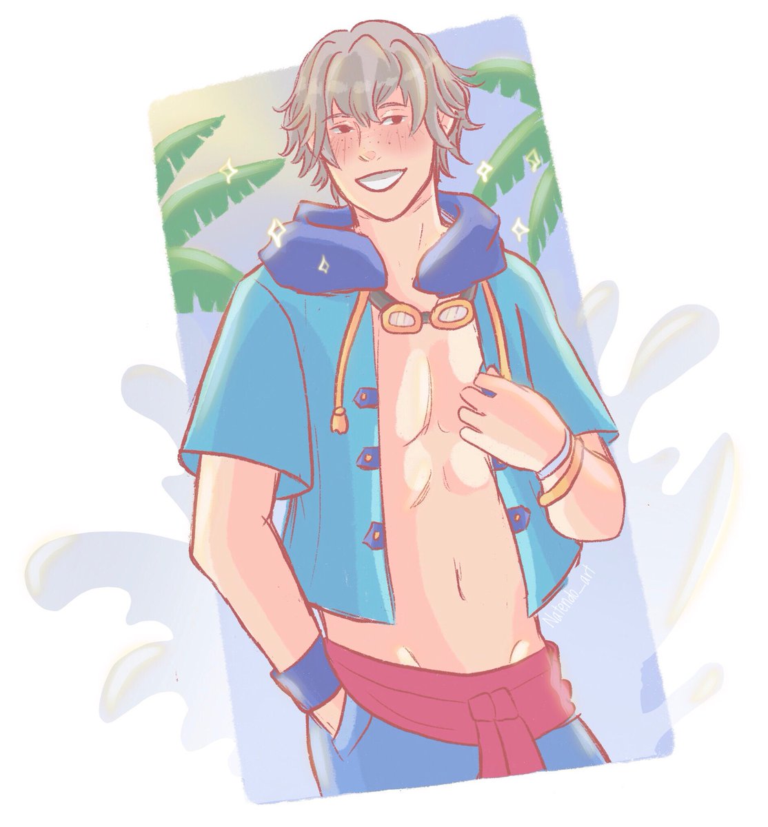 natendo_art's tweet photo. 🏖 Ashe summer alt 🏖 
.
.
The blue lions baby boy summer alt? Please make it so 🙏🏻💕
.
.
#asheubert #FEHeroes #FEH #fe3h #fehsummeralt https://t.co/bCCYZ8dj1R