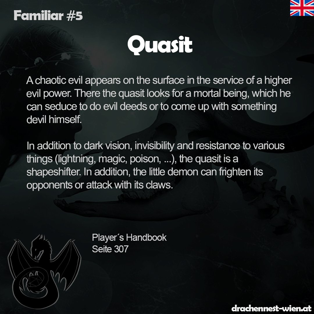 DrachennestW's tweet photo. Today we introduce you to another companion. Have fun with the help of the little quasit as a helper.
#dndlife #dungeonmaster #dndcommunity #dnddm #dndcharacter #dnd #drachennestwien #dnd5e #penandpaper #worldbuilding #roleplay #rpg #rollenspiel #familiar #quasit https://t.co/nG5T7b76LQ
