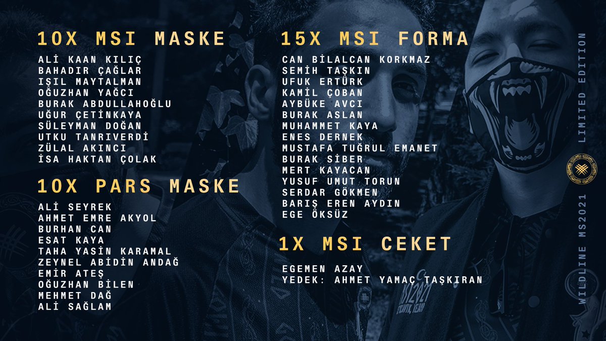 IWcats's tweet photo. MSI2021 etkinliğimizin kazananları karşınızda! 🥳

Kazanan arkadaşlarımızı tebrik, katılan herkese teşekkür ederiz. 🥳

#WILDLINE https://t.co/oWMGGGIHtx