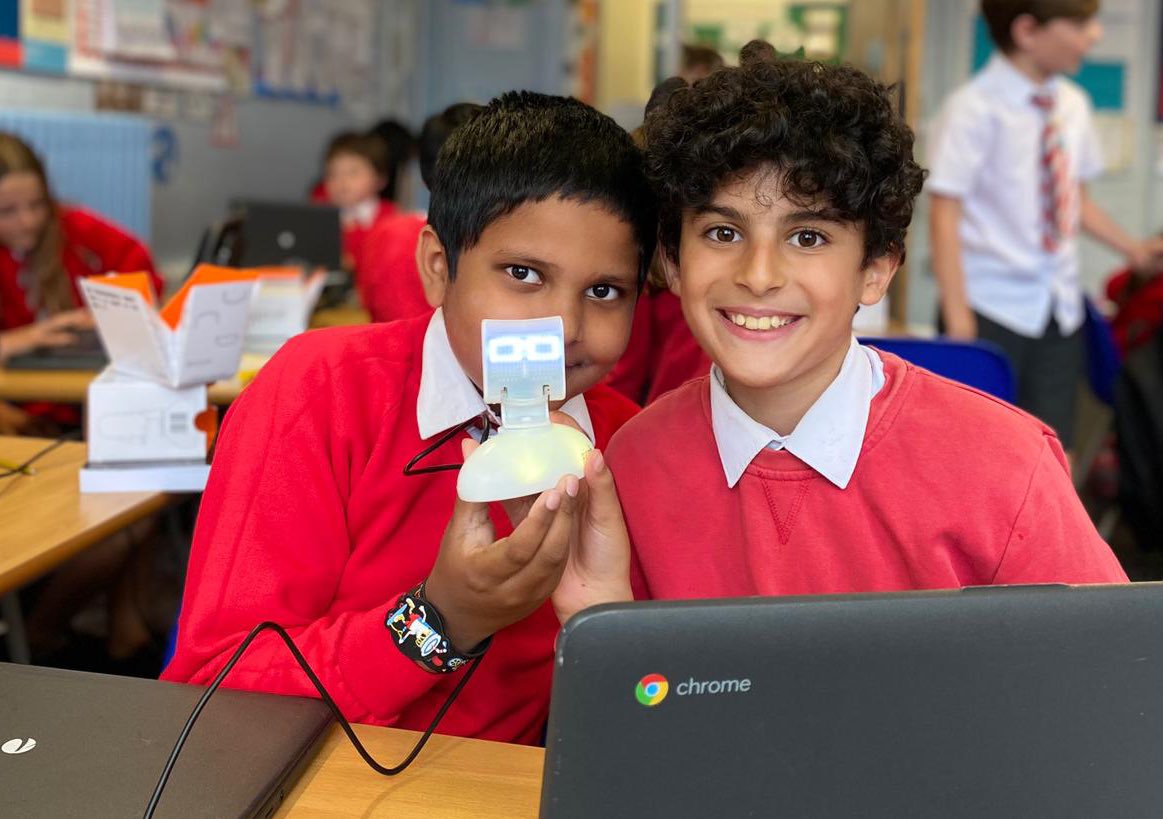 CCJacademy's tweet photo. 5C ended the week by taking part in the @LGfL #PicohPilot with @MrsShirley8. The children enjoyed using programming their Picohs, making them move &amp; talk. Well done Year 5. 🤖 https://t.co/PXSJYL5RBZ