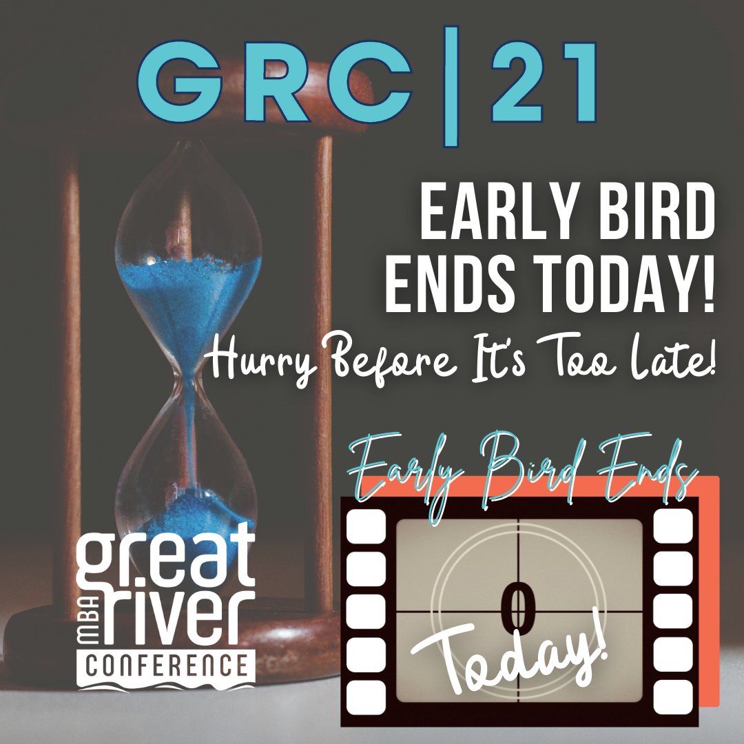 GreatRiverMBA's tweet photo. Hey y'all, last call to register for early bird pricing!

Hurry, Click Here to Register Today! ➡️ https://t.co/mRRIrscMlD

#GRC21 #GreatRiverMBAConference21 #Attend #Exhibit #Sponsor #Educate #mpower #RegisterToday #EarlyBirdPricing #lastcall https://t.co/kc45RCTiJr