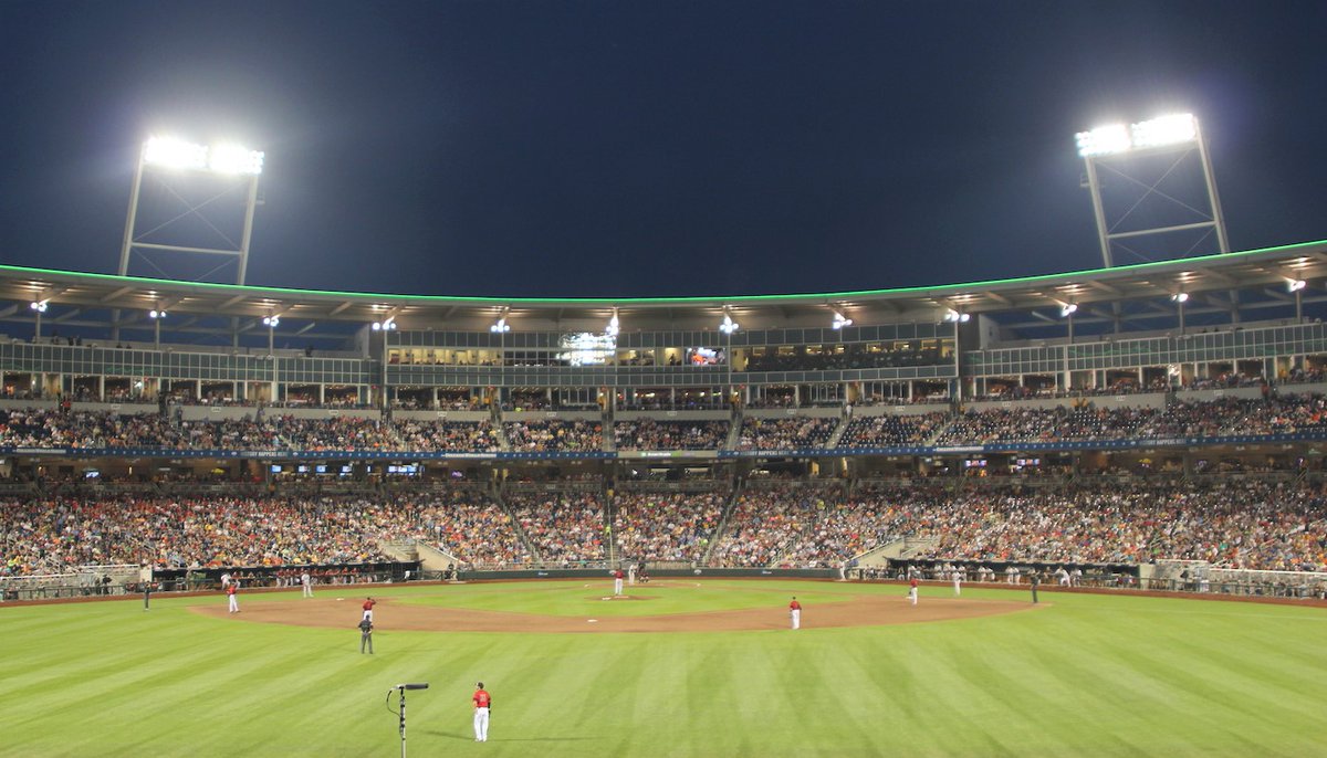 OPPDCares's tweet photo. POWERING THE CWS: Electricity is a vital part of the College World Series—from hot dog warmers to TV satellite trucks to the lights on the field. Our goal is to ensure the country's premiere college baseball event never goes dark. https://t.co/TEW62fJJUE