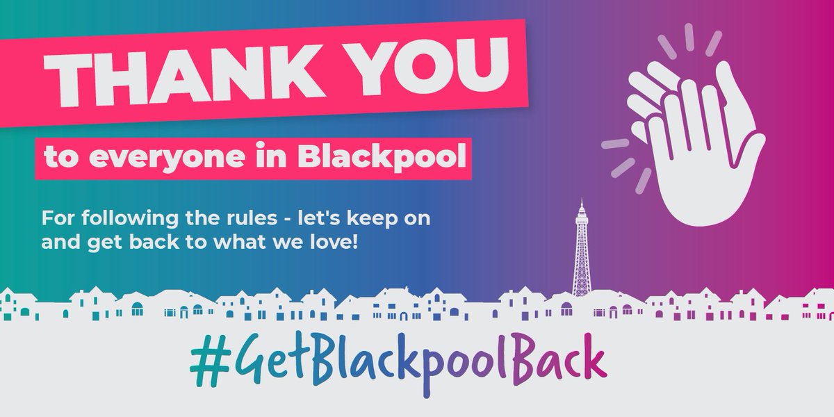 If you’re planning on going out in Blackpool this weekend, remember to follow the guidance when using our local Blackpool businesses 👇 
📱 Check in using the NHS Covid-19 app 
🪑 Order, eat and drink while seated 
💙 Be kind to staff