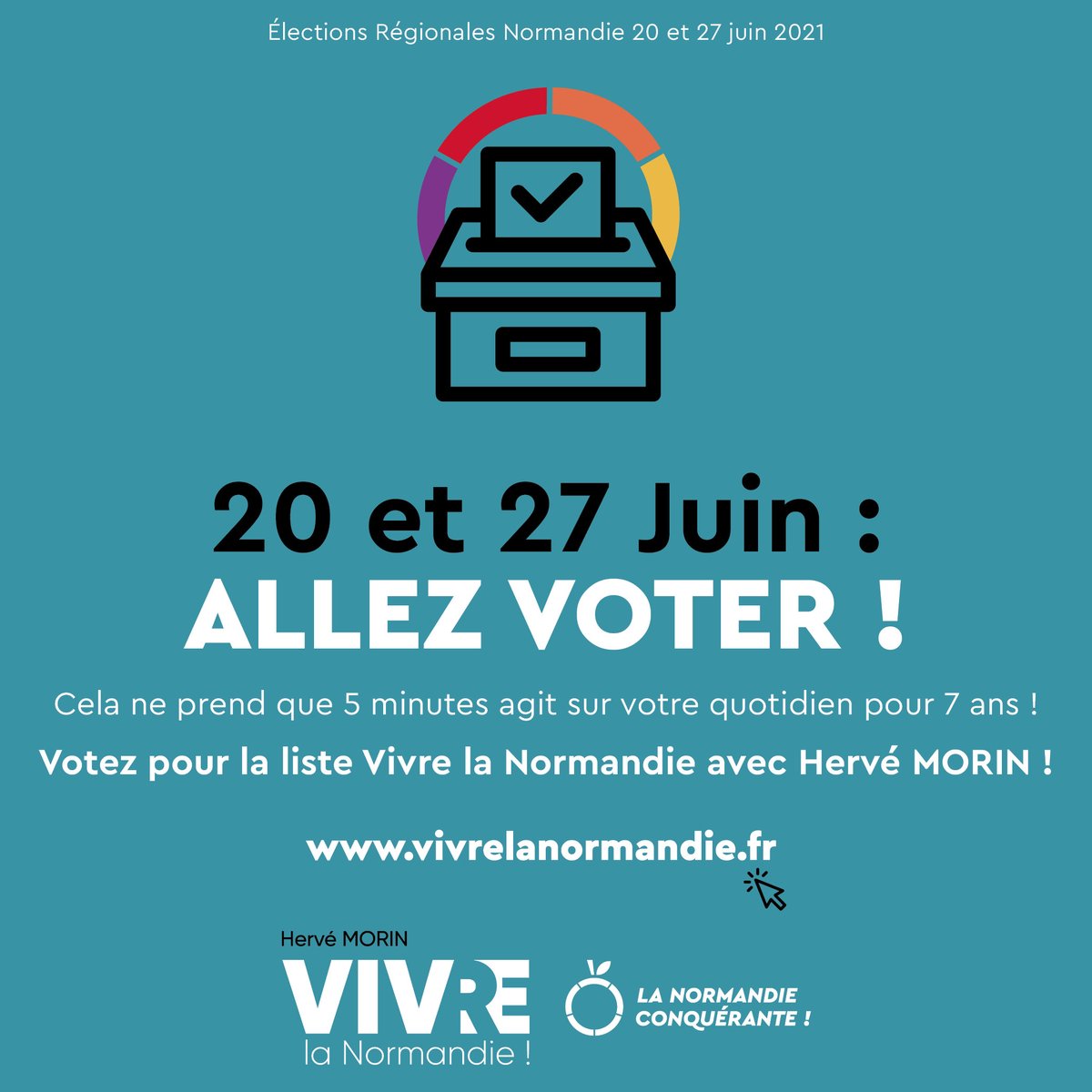 NdieConquerante's tweet photo. Les 20 et 27 juin prochains, allez voter !

Cela ne prend que quelques minutes mais agira sur votre quotidien pour les 7 prochaines années !

Votez utile, votez pour la Normandie, votez @Herve_Morin !

#VivreLaNormandie #LaNormandieConquérante #Régionales2021 #Normandie https://t.co/HHHbH0gcwH
